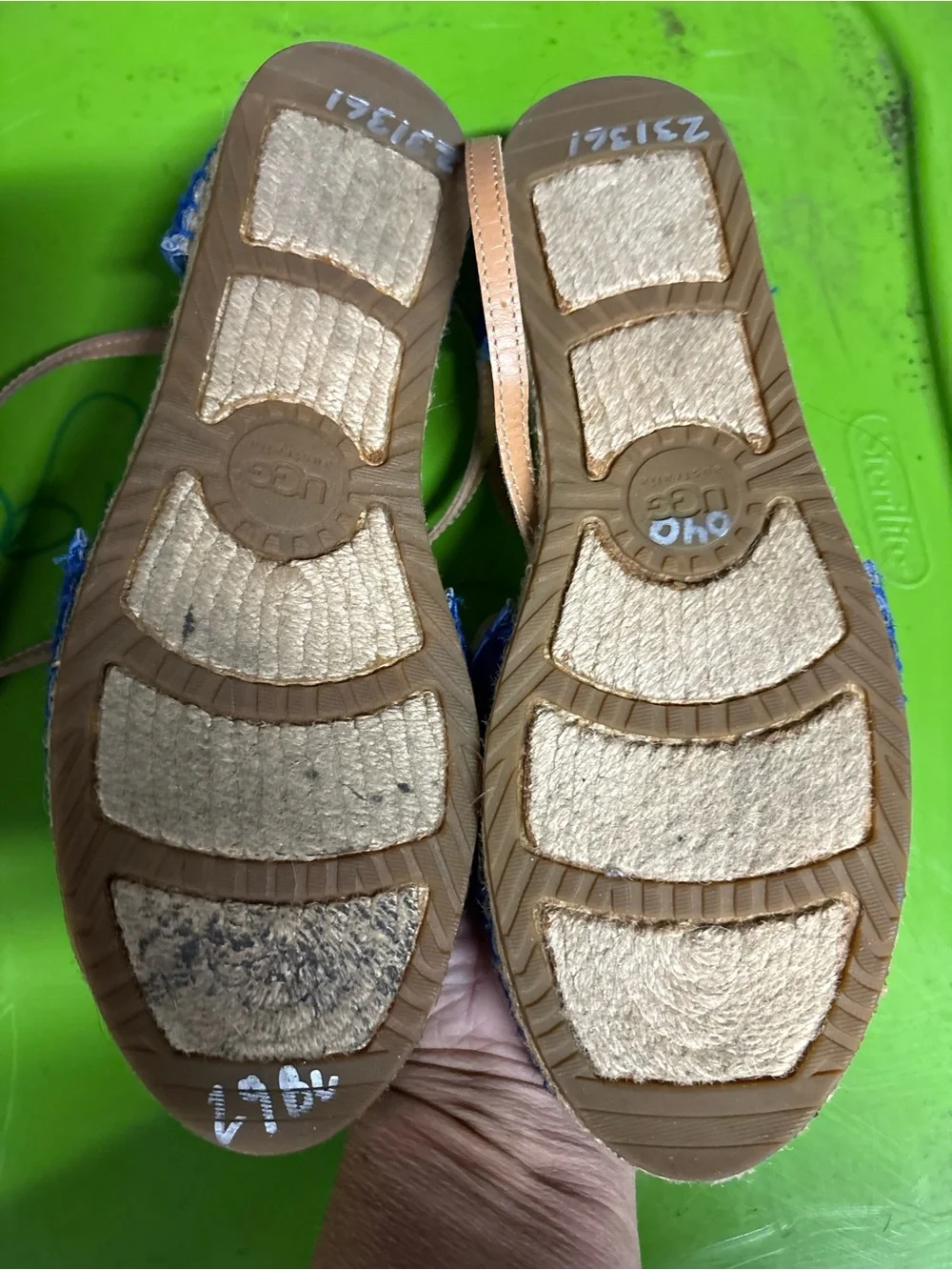 UGG Women's Royal Blue Suede Espadrille Flats with Ankle Tie